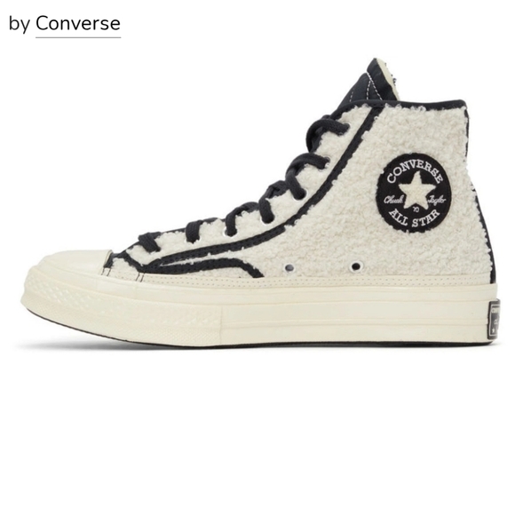NWOT Converse Chuck 70 Varsity Hi-Top Sherpa Egret Cream/Black, Mens 6/ … - Picture 2 of 13